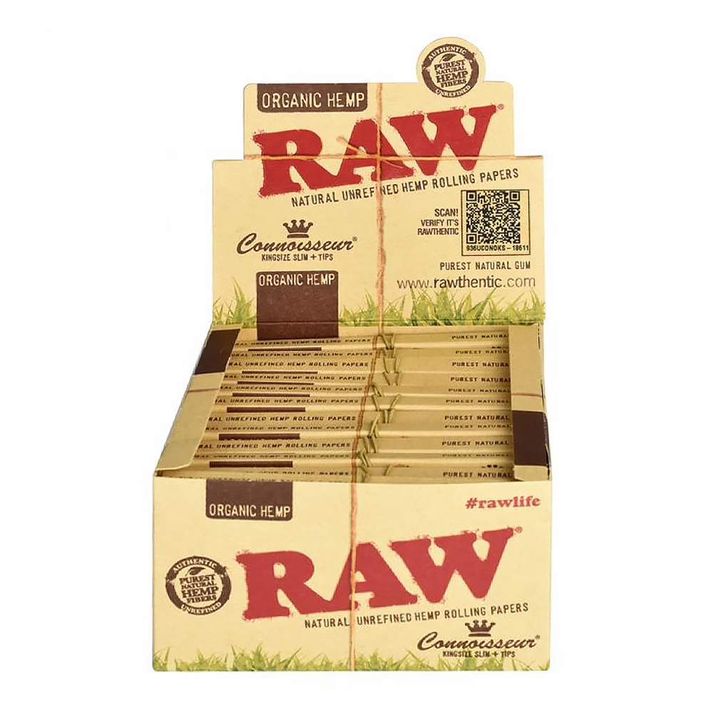 Бумага Для Самокруток RAW Organic Hemp Connoisseur King Size + Tips